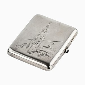 Mid-Century Soviet Silver Cigarette Case of the Red Square in Kyiv