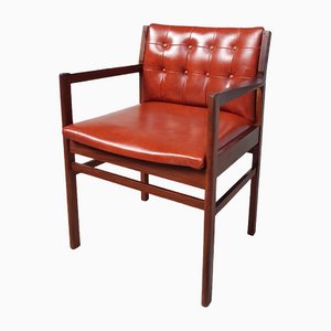 Vintage Brown Leather Armchair, 1970s