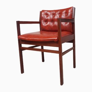Vintage Red Leather Armchair, 1960s