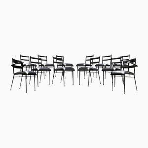 Dining Chairs by Jacques Adnet, Set of 12