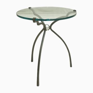 Mid 20th Century Glass and Iron Side Table by Peter Ghyczy