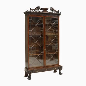 Antique Monumental Georgian Glazed Library Cabinet