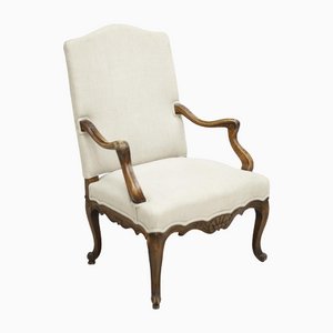 Antique 19th Century Carved French Open Armchair