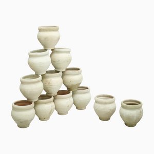 Late 20th Century Terracotta Garden Pots with Detailed Rim, Set of 12