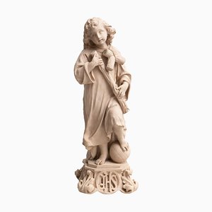 Figurine d'Enfant Jésus-Christ Traditionnelle en Plâtre, 1950s