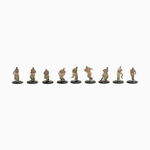 Figurines de Jeu de Foot Traditionnelles Antiques, 1950s, Set de 9