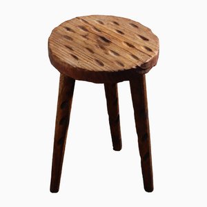 Tabouret Vintage Rustique en Bois, France, 1960s