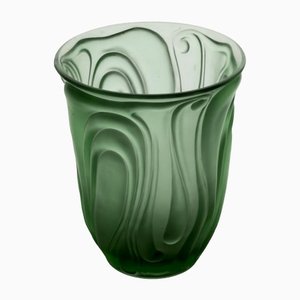 Grüne Art Deco Vase, 1930er