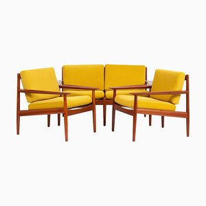 Canapé et Fauteuils en Teck attribués à Arne Vodder pour Glostrup Furniture Factory, 1960s, Set de 3