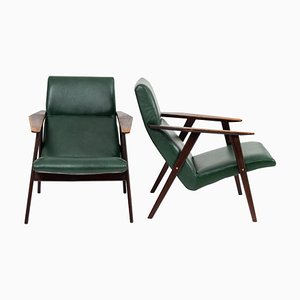 Set of Vintage Fabric and Metal Armchairs ,1960s