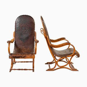 Butacas modelo No. 1 de madera curvada Thonet, 1900. Juego de 2