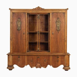 Art Deco Bookcase with Carved Details by Kozma Lajos, 1900s
