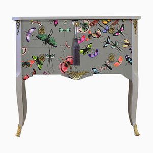 Gustavian Commode with Christian Lacroix Butterfly Design, 1950s