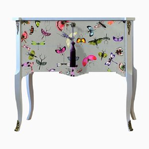 Gustavian Style Commode with Christian Lacroix Butterfly Design, 1950s