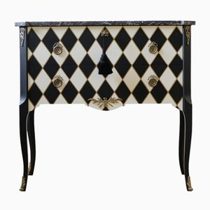 Gustavian Commode with Harlequin Design, 1950s