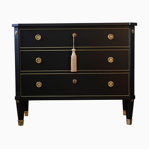Vintage Gustavian Black Chest of Drawers, 1950s