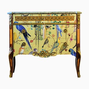 Gustavian Haupt Chest with Three Drawers in a Gold Christian Lacroix Design, 1950s