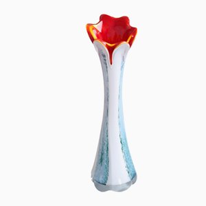 Vintage Multicolored Glass Lily Vase