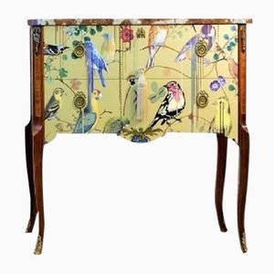 Gustavian Style Commode with Gold Christian Lacroix Design, 1950s