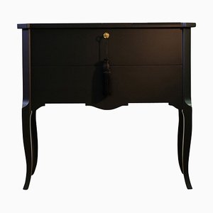 Gustavian Style Commode with Modern Matt Black Design, 1950s