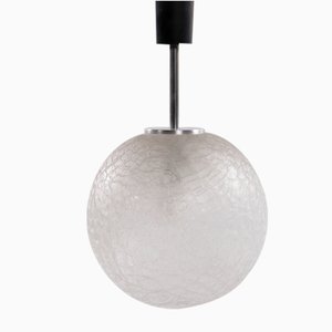 Lámpara colgante esférica de vidrio de Doria Leuchten, años 70