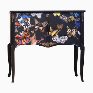Gustavian Style Commode with Butterfly Christian Lacroix Design, 1950s