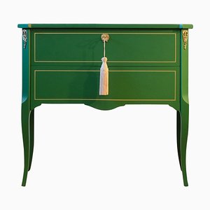 Gustavian Style Commode in Green with Detailing, 1950s