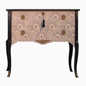 Commode à Tiroirs Gustavienne Noire et Marron, 1950s