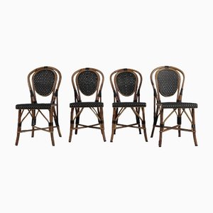 Chaises en Bambou et Rotin, 1970s, Set de 4