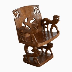 Carved Mahogany Chair, 1950s