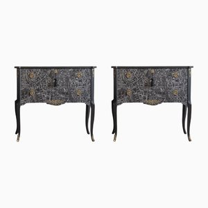 Gustavian Commodes with Marble Slabs, 1950s, Set of 2