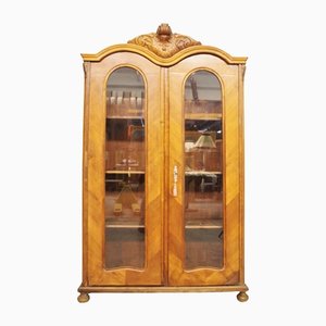 Display Cabinet in Fir & Carved Walnut, 1900s