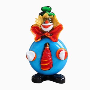 Figura de payaso italiana de cristal de Murano, años 70