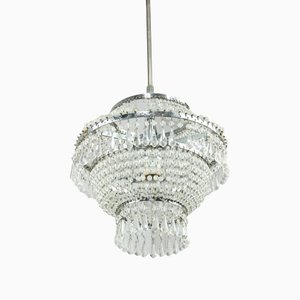 Lustre Viennois Mid-Century en Cristal