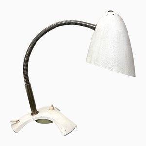 Lámpara de mesa Mid-Century de barniz blanco, años 50