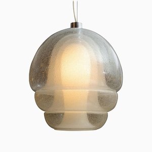 Lampada a sospensione in vetro Pulegoso di Carlo Nason per Mazzega, anni '60