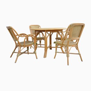Bamboo and Braided Dining Set, Set of 5