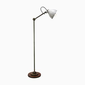 Vintage Dutch Industrial Metal & Enamel Floor Lamp, 1950s