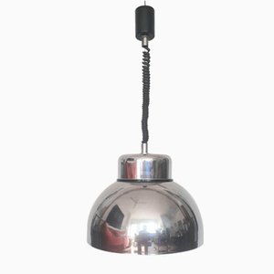 Chromed Hanging Pendant Lamp, 1970s