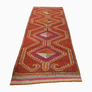 Roter Vintage Teppich aus Baumwolle, 1960er