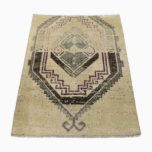 Vintage Beige Teppich aus Baumwolle, 1960er