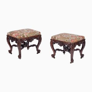 Set of Mahogany Banquette Side Tables, 1890s