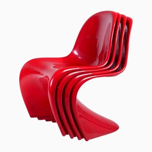 1st Series Panton Chairs from Herman Miller Collection Vitra, 1960s, Set of 4