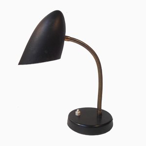 Danish Brass & Matte Black Table Lamp from Fog & Mørup, 1940s