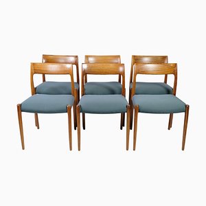 Rosewood Model 77 Dining Chairs by Niels O. Møller, 1960, Set of 6