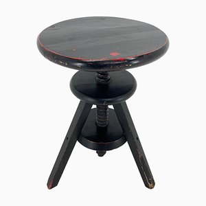 Verstellbarer Vintage Klavierhocker aus Holz, Italien