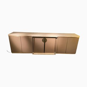 Travertine and Acrylic Glass Lacquered Sideboard from Belgo Chrom, 1970s