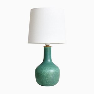 Green Stoneware Lamp, 1940s