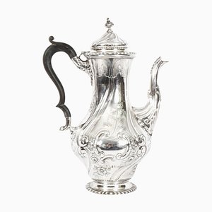 Antique Victorian Silver Plated Coffee Pot from Elkington & Co 19th C