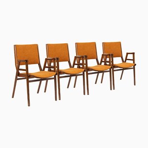 Sedie impilabili Mid-Century moderne di František Jirák, anni '60, set di 4